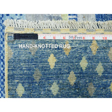 Load image into Gallery viewer, 10&#39;2&quot;x13&#39;7&quot; Denim Blue, Afghan Kashkuli Gabbeh Design Natural Dyes, Fine Weave Pure Wool Hand Knotted, Oriental Rug FWR436926