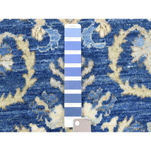 Load image into Gallery viewer, 4&#39;x11&#39;8&quot; Navy Blue, Fine Peshawar with Ziegler Mahal Design, Natural Dyes Dense Weave, Soft and Velvety Wool Hand Knotted, Wide Runner Oriental Rug FWR436962