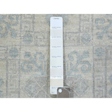 Load image into Gallery viewer, 4&#39;x11&#39;8&quot; Ivory, White Wash Peshawar with Geometric Design Natural Dyes, Organic Wool Hand Knotted, Wide Runner Oriental Rug FWR436980