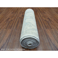 Load image into Gallery viewer, 2&#39;8&quot;x15&#39;4&quot; Ivory Soft Wool, Hand Knotted Afghan Angora Oushak With Branch And Flower Design Natural Dyes, Runner Oriental Rug FWR437022