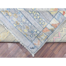 Load image into Gallery viewer, 9&#39;1&quot;x11&#39;8&quot; Gray, Hand Knotted Anatolian Village Inspired With Small Triangular Design, Natural Wool, Runner Oriental Rug FWR437232