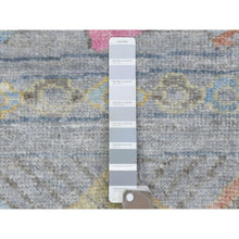 Load image into Gallery viewer, 9&#39;1&quot;x11&#39;8&quot; Gray, Hand Knotted Anatolian Village Inspired With Small Triangular Design, Natural Wool, Runner Oriental Rug FWR437232