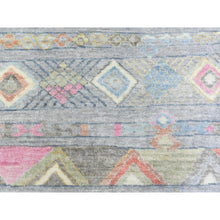 Load image into Gallery viewer, 9&#39;1&quot;x11&#39;8&quot; Gray, Hand Knotted Anatolian Village Inspired With Small Triangular Design, Natural Wool, Runner Oriental Rug FWR437232