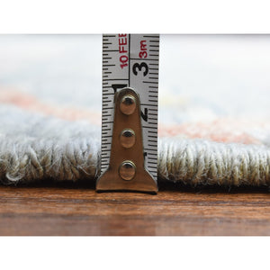 9'1"x11'8" Gray, Hand Knotted Anatolian Village Inspired With Small Triangular Design, Natural Wool, Runner Oriental Rug FWR437232