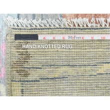 Load image into Gallery viewer, 9&#39;1&quot;x11&#39;8&quot; Gray, Hand Knotted Anatolian Village Inspired With Small Triangular Design, Natural Wool, Runner Oriental Rug FWR437232
