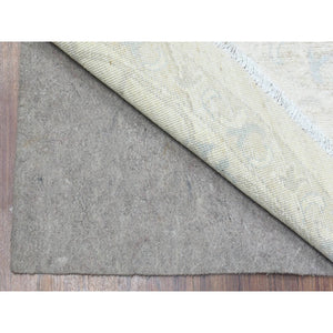 7'10"x7'10" Ivory, White Wash Peshawar Natural Dyes, Soft And Shiny Wool Hand Knotted, Round Oriental Rug FWR437286