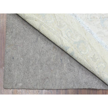 Load image into Gallery viewer, 7&#39;10&quot;x7&#39;10&quot; Ivory, White Wash Peshawar Natural Dyes, Soft And Shiny Wool Hand Knotted, Round Oriental Rug FWR437286