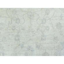 Load image into Gallery viewer, 7&#39;10&quot;x7&#39;10&quot; Ivory, White Wash Peshawar Natural Dyes, Soft And Shiny Wool Hand Knotted, Round Oriental Rug FWR437286