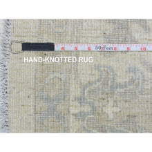 Load image into Gallery viewer, 7&#39;10&quot;x7&#39;10&quot; Ivory, White Wash Peshawar Natural Dyes, Soft And Shiny Wool Hand Knotted, Round Oriental Rug FWR437286