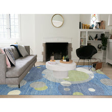 Load image into Gallery viewer, 9&#39;1&quot;x12&#39; Colorful, Modern The Circles Design, Natural Dyes Dense Weave, Soft and Velvety Wool Hand Knotted, Oriental Rug FWR437298