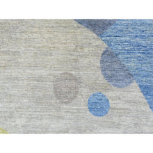 Load image into Gallery viewer, 9&#39;1&quot;x12&#39; Colorful, Modern The Circles Design, Natural Dyes Dense Weave, Soft and Velvety Wool Hand Knotted, Oriental Rug FWR437298