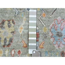Load image into Gallery viewer, 4&#39;x11&#39;10&quot; Taupe Afghan Angora Oushak with Colorful Motifs Natural Dyes, Soft Wool Hand Knotted Runner Oriental Rug FWR437424