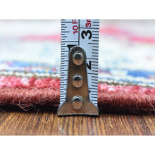 Load image into Gallery viewer, 3&#39;x11&#39; Rich Red Hand Knotted, Extra Soft Wool, Afghan Super Kazak With Geometric Medallions, Natural Dyes Runner Oriental Rug FWR437448