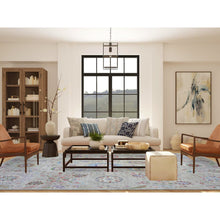 Load image into Gallery viewer, 10&#39;x13&#39;10&quot; Light Beige, Soft and Shiny Wool Hand Knotted, Fine Peshawar with Suzani Design, Natural Dyes Dense Weave, Oriental Rug FWR437574