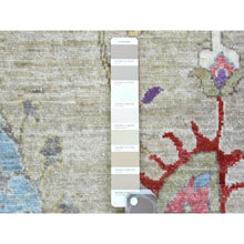 Load image into Gallery viewer, 10&#39;x13&#39;10&quot; Light Beige, Soft and Shiny Wool Hand Knotted, Fine Peshawar with Suzani Design, Natural Dyes Dense Weave, Oriental Rug FWR437574