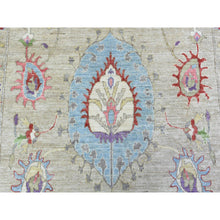 Load image into Gallery viewer, 10&#39;x13&#39;10&quot; Light Beige, Soft and Shiny Wool Hand Knotted, Fine Peshawar with Suzani Design, Natural Dyes Dense Weave, Oriental Rug FWR437574