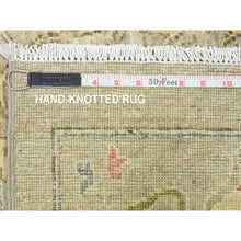 Load image into Gallery viewer, 10&#39;x13&#39;10&quot; Light Beige, Soft and Shiny Wool Hand Knotted, Fine Peshawar with Suzani Design, Natural Dyes Dense Weave, Oriental Rug FWR437574