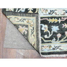 Load image into Gallery viewer, 7&#39;10&quot;x7&#39;10&quot; Olive Black, Natural Dyes Soft Wool, Hand Knotted Afghan Angora Oushak With Pop Of Color, Square Oriental Rug FWR437712