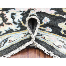Load image into Gallery viewer, 7&#39;10&quot;x7&#39;10&quot; Olive Black, Natural Dyes Soft Wool, Hand Knotted Afghan Angora Oushak With Pop Of Color, Square Oriental Rug FWR437712