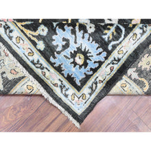 Load image into Gallery viewer, 7&#39;10&quot;x7&#39;10&quot; Olive Black, Natural Dyes Soft Wool, Hand Knotted Afghan Angora Oushak With Pop Of Color, Square Oriental Rug FWR437712