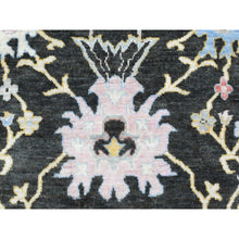 Load image into Gallery viewer, 7&#39;10&quot;x7&#39;10&quot; Olive Black, Natural Dyes Soft Wool, Hand Knotted Afghan Angora Oushak With Pop Of Color, Square Oriental Rug FWR437712