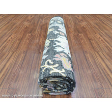 Load image into Gallery viewer, 7&#39;10&quot;x7&#39;10&quot; Olive Black, Natural Dyes Soft Wool, Hand Knotted Afghan Angora Oushak With Pop Of Color, Square Oriental Rug FWR437712