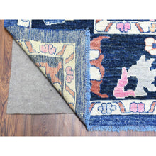 Load image into Gallery viewer, 10&#39;3&quot;x10&#39;3&quot; Sapphire Blue, Hand Knotted Afghan Angora Oushak With Pop Of Color, Natural Dyes Extra Soft Wool, Square Oriental Rug FWR437928