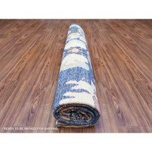 Load image into Gallery viewer, 10&#39;3&quot;x10&#39;3&quot; Sapphire Blue, Hand Knotted Afghan Angora Oushak With Pop Of Color, Natural Dyes Extra Soft Wool, Square Oriental Rug FWR437928