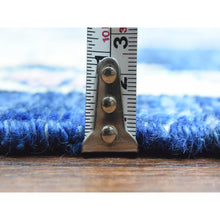 Load image into Gallery viewer, 10&#39;3&quot;x10&#39;3&quot; Sapphire Blue, Hand Knotted Afghan Angora Oushak With Pop Of Color, Natural Dyes Extra Soft Wool, Square Oriental Rug FWR437928