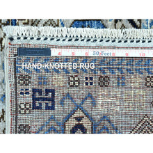 Load image into Gallery viewer, 4&#39;x9&#39;9&quot; Cloud Gray, Soft Wool Hand Knotted, Afghan Ersari With Hutchlu Design, Soft And Lush Pile Vegetable Dyes, Wide Runner Oriental Rug FWR438042