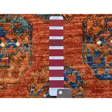Load image into Gallery viewer, 4&#39;1&quot;x11&#39;3&quot; Prismatic Legacy Red, Vegetable Dyes Extra Soft Wool, Hand Knotted Afghan Ersari With Elephant Feet Design, Soft And Lush Pile, Wide Runner Oriental Rug FWR438078