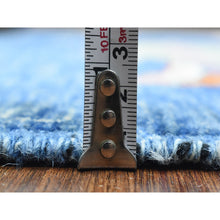 Load image into Gallery viewer, 4&#39;2&quot;x9&#39;9&quot; Sapphire Blue, Hand Knotted Afghan Peshawar With Colorful Oceanic Fish Design, Densely Woven Natural Dyes, Extra Soft Wool, Wide Runner Oriental Rug FWR438108