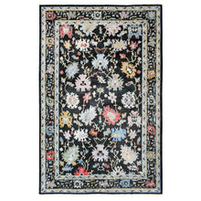 Load image into Gallery viewer, 11&#39;9&quot;x17&#39;7&quot; Olive Black, Afghan Angora Oushak with Colorful Motifs Natural Dyes, Soft Wool Hand Knotted, Oversized Oriental Rug FWR438132