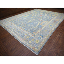 Load image into Gallery viewer, 12&#39;x16&#39; Cadet Gray, Organic Wool Hand Knotted, Afghan Angora Oushak With All Over Leaf Design Natural Dyes, Oversized Oriental Rug FWR438144