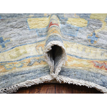 Load image into Gallery viewer, 12&#39;x16&#39; Cadet Gray, Organic Wool Hand Knotted, Afghan Angora Oushak With All Over Leaf Design Natural Dyes, Oversized Oriental Rug FWR438144