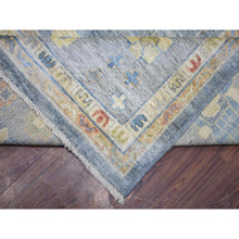 Load image into Gallery viewer, 12&#39;x16&#39; Cadet Gray, Organic Wool Hand Knotted, Afghan Angora Oushak With All Over Leaf Design Natural Dyes, Oversized Oriental Rug FWR438144
