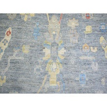 Load image into Gallery viewer, 12&#39;x16&#39; Cadet Gray, Organic Wool Hand Knotted, Afghan Angora Oushak With All Over Leaf Design Natural Dyes, Oversized Oriental Rug FWR438144