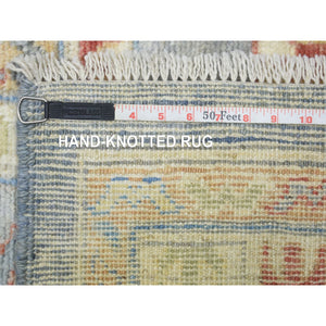 12'x16' Cadet Gray, Organic Wool Hand Knotted, Afghan Angora Oushak With All Over Leaf Design Natural Dyes, Oversized Oriental Rug FWR438144