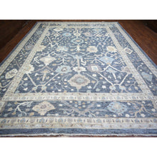 Load image into Gallery viewer, 11&#39;9&quot;x15&#39;7&quot; Jet Gray, Soft Wool Hand Knotted, Afghan Angora Oushak With All Over Design Vegetable Dyes, Oversized Oriental Rug FWR438162