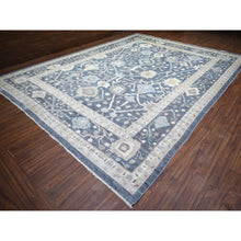 Load image into Gallery viewer, 11&#39;9&quot;x15&#39;7&quot; Jet Gray, Soft Wool Hand Knotted, Afghan Angora Oushak With All Over Design Vegetable Dyes, Oversized Oriental Rug FWR438162