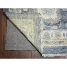 Load image into Gallery viewer, 11&#39;9&quot;x15&#39;7&quot; Jet Gray, Soft Wool Hand Knotted, Afghan Angora Oushak With All Over Design Vegetable Dyes, Oversized Oriental Rug FWR438162