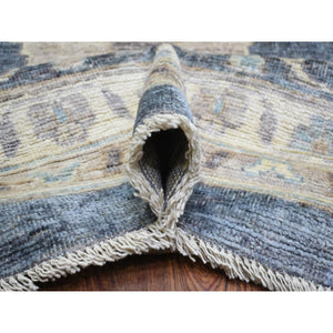 11'9"x15'7" Jet Gray, Soft Wool Hand Knotted, Afghan Angora Oushak With All Over Design Vegetable Dyes, Oversized Oriental Rug FWR438162