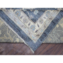 Load image into Gallery viewer, 11&#39;9&quot;x15&#39;7&quot; Jet Gray, Soft Wool Hand Knotted, Afghan Angora Oushak With All Over Design Vegetable Dyes, Oversized Oriental Rug FWR438162