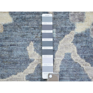 11'9"x15'7" Jet Gray, Soft Wool Hand Knotted, Afghan Angora Oushak With All Over Design Vegetable Dyes, Oversized Oriental Rug FWR438162