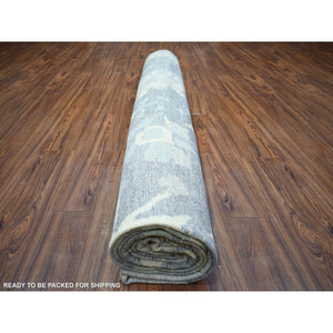 11'9"x15'7" Jet Gray, Soft Wool Hand Knotted, Afghan Angora Oushak With All Over Design Vegetable Dyes, Oversized Oriental Rug FWR438162