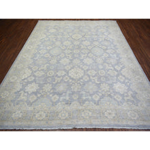 Load image into Gallery viewer, 7&#39;10&quot;x9&#39;7&quot; Cloud Gray, White Wash Peshawar With All Over Design, Natural Wool Hand Knotted Oriental Rug FWR438210