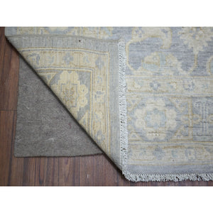 7'10"x9'7" Cloud Gray, White Wash Peshawar With All Over Design, Natural Wool Hand Knotted Oriental Rug FWR438210