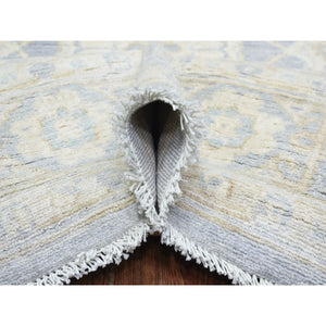 7'10"x9'7" Cloud Gray, White Wash Peshawar With All Over Design, Natural Wool Hand Knotted Oriental Rug FWR438210