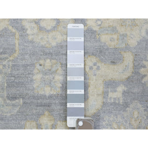 7'10"x9'7" Cloud Gray, White Wash Peshawar With All Over Design, Natural Wool Hand Knotted Oriental Rug FWR438210