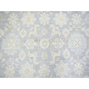 7'10"x9'7" Cloud Gray, White Wash Peshawar With All Over Design, Natural Wool Hand Knotted Oriental Rug FWR438210